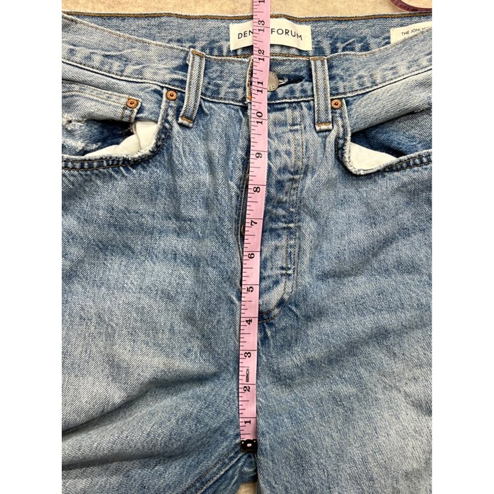 Denim Forum Joni High Rise Loose Distressed Denim Jeans Ripped Button Fly 26 - Picture 11 of 12